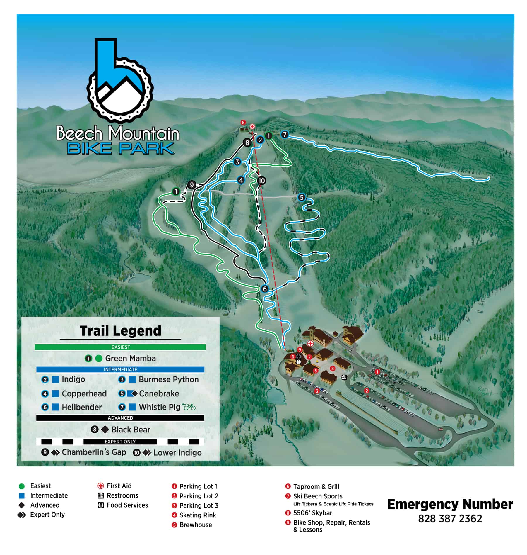 blue mountain bike park trail map