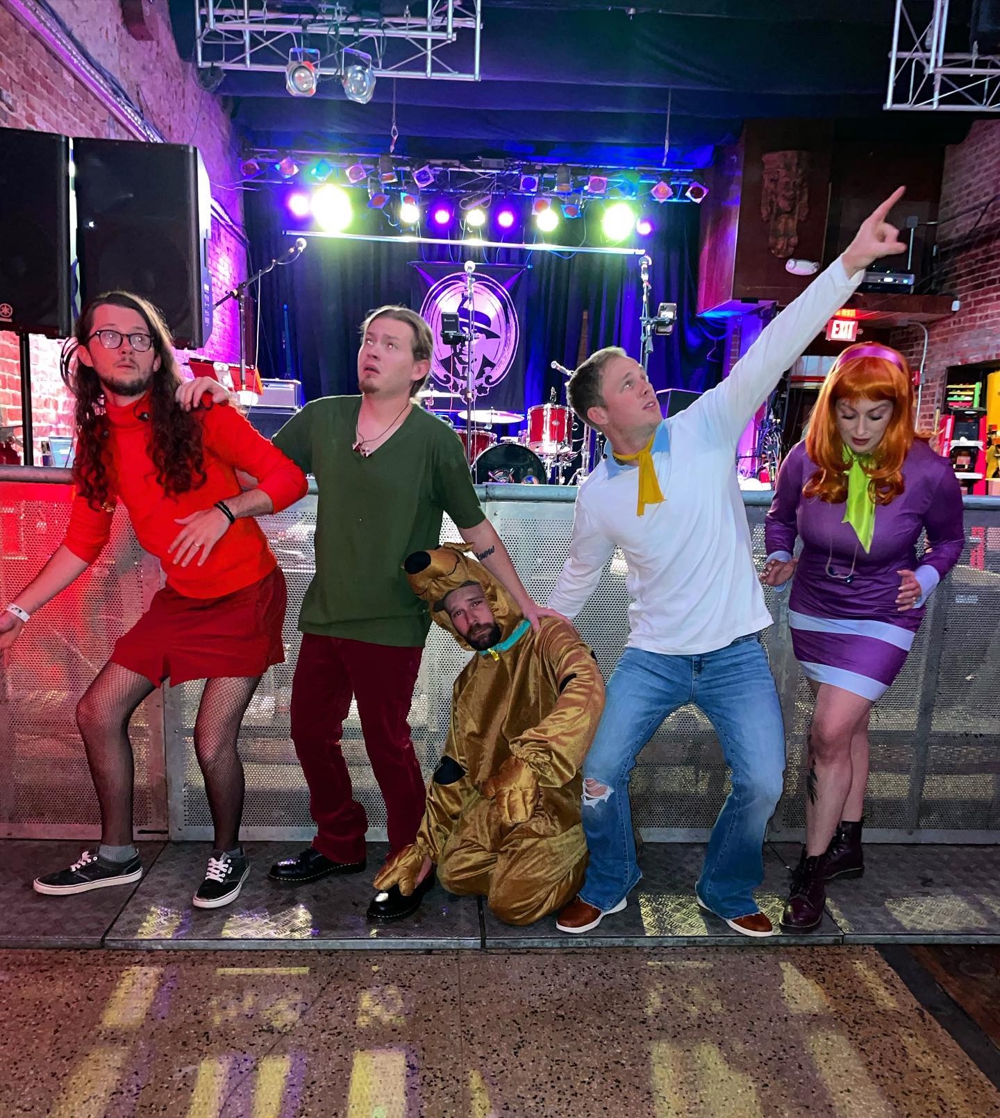 Joey's Van band dressed as members of Scooby Doo's group