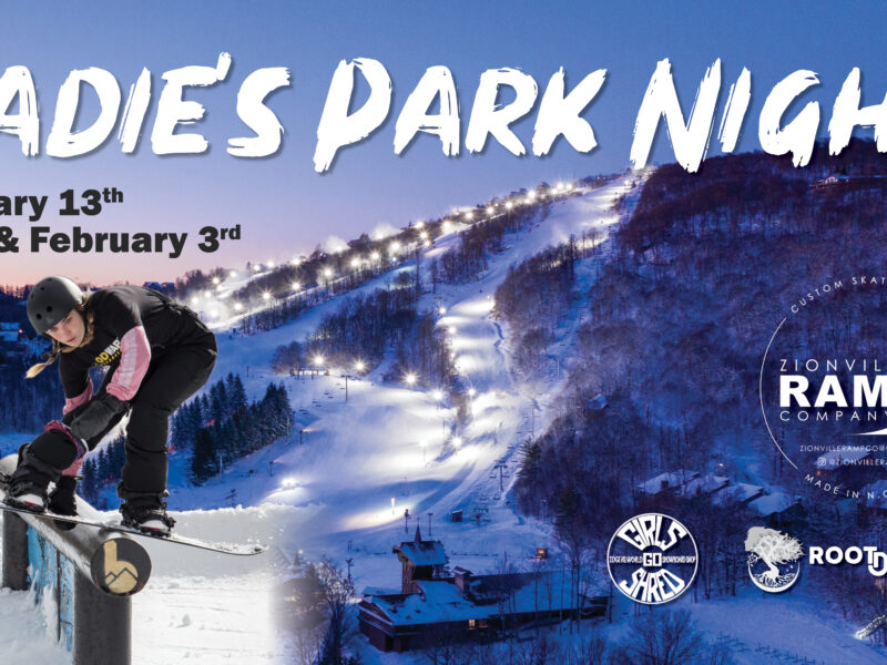 Ladies Park Night poster for January 13th and February 3rd